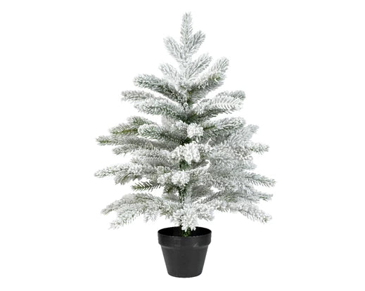 Everlands Grandis Mini Snowy Christmas Tree, frosted finish, available in 2 ft (60 cm) and 3 ft (90 cm), no assembly, pot base