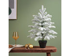 Everlands Grandis Mini Snowy Christmas Tree, frosted finish, available in 2 ft (60 cm) and 3 ft (90 cm), no assembly, pot base