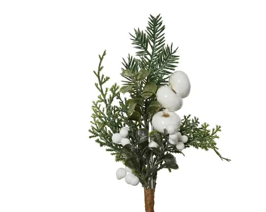 Green & White Holiday Pick – 27cm Indoor by Everlands