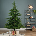 Everlands Grandis Fir artificial Christmas tree, realistic PE/PVC layered tips, available in 6 ft, 7 ft, and 8 ft with hinged branches & metal stand