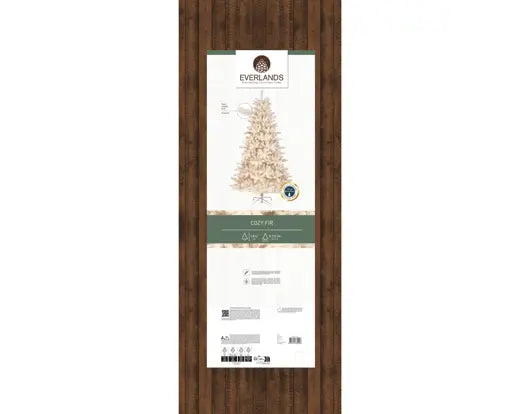 Everlands Cozy Fir Flocked Christmas Tree 180cm (6ft) – Cream White