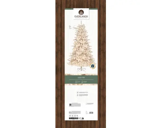 Everlands Cozy Fir Flocked Christmas Tree 210cm (7ft) – Cream White