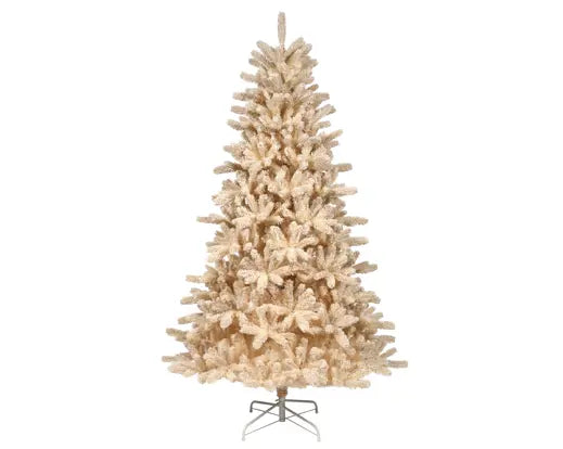 Everlands Cozy Fir Flocked Christmas Tree 240cm (8ft) – Cream White