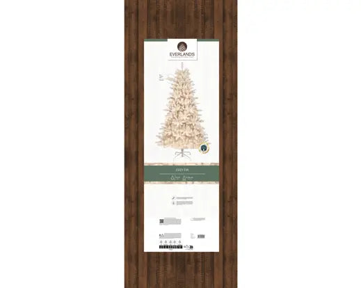 Everlands Cozy Fir Flocked Christmas Tree 240cm (8ft) – Cream White
