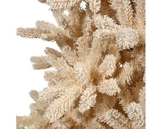 Everlands Cozy Fir Flocked Christmas Tree 240cm (8ft) – Cream White