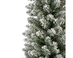 Everlands Snowy Pencil Pine artificial tree—slim profile, frosted PVC needles, available in 7 ft,  with easy hinged setup