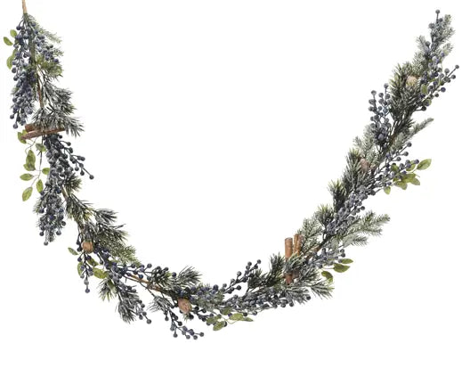 Frosted Blue Berry Garland – 1.8m Indoor by Everlands