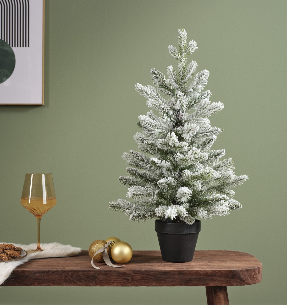 Everlands 60cm Allison Snowy Mini Christmas Tree in Pot – view 2