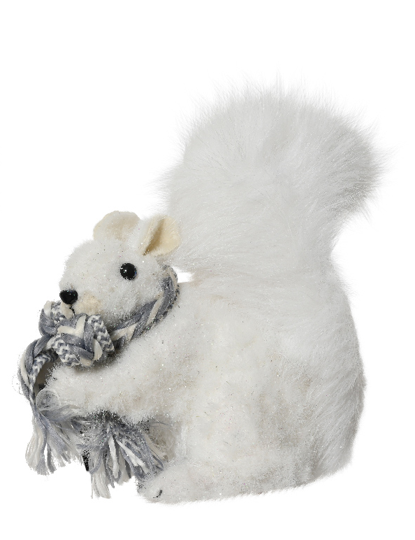 Festive woodland squirrel baubles with glitter finish - right pose