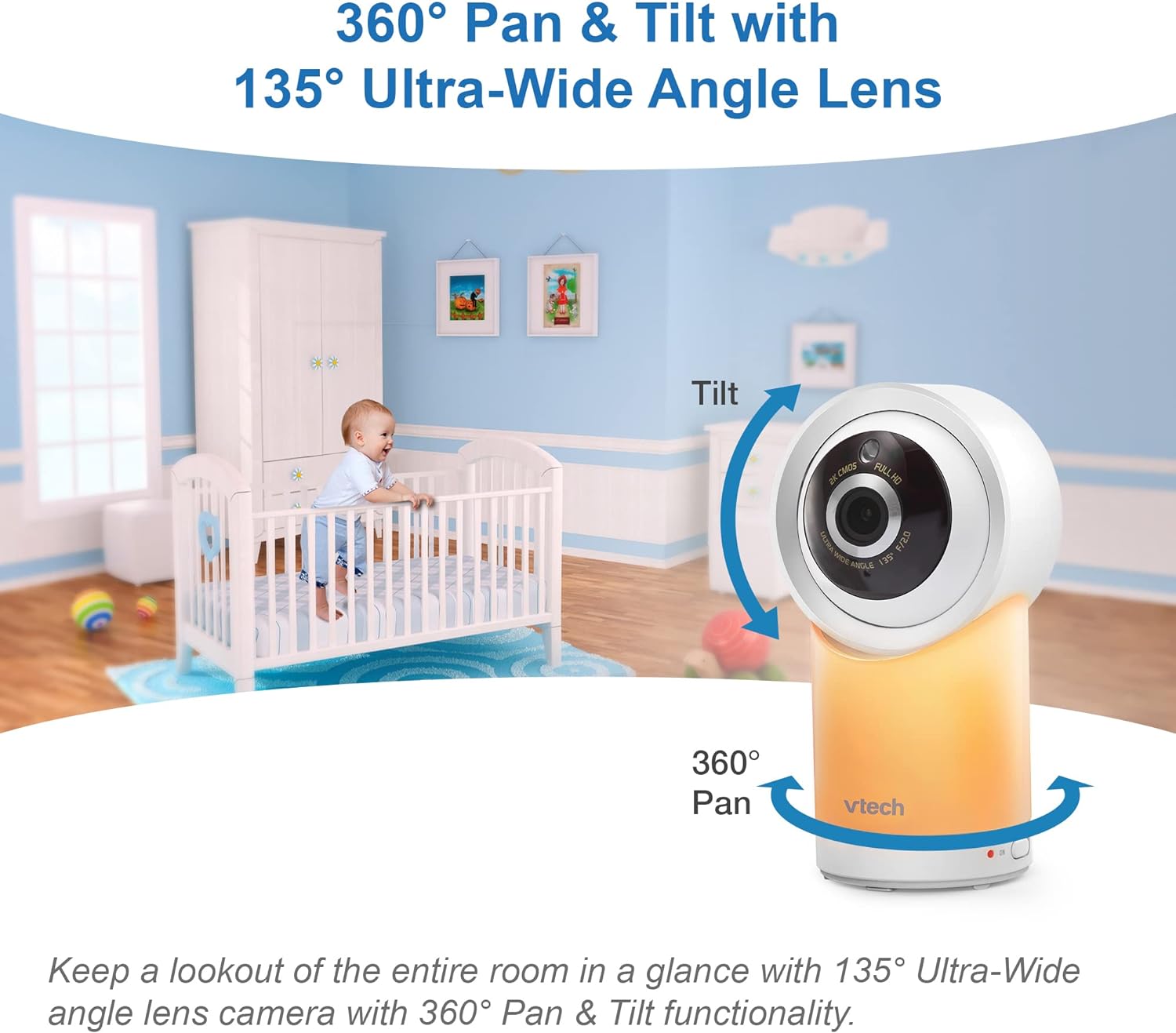 7" Smart Wi-Fi 1080p Pan & Tilt Monitor