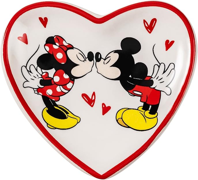 Mickey & Minnie Girls Earrings and Heart Trinket Tray Jewelry Dish Gift Set - Flemings Department Store