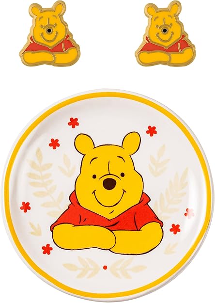 Winnie The Pooh Earrings and Trinket Tray Jewelry Dish Gift - Flemings Department Store