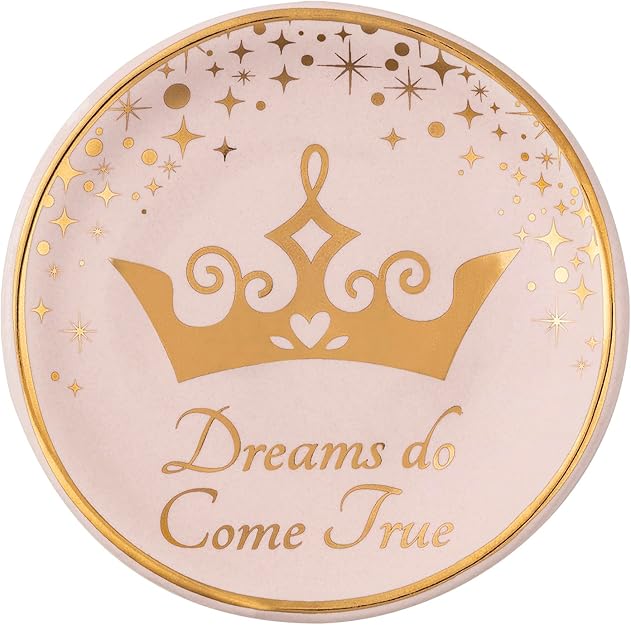 Disney Princess Tiara Heart Earrings and Trinket Tray Jewelry Dish Gift Set - Flemings Department Store