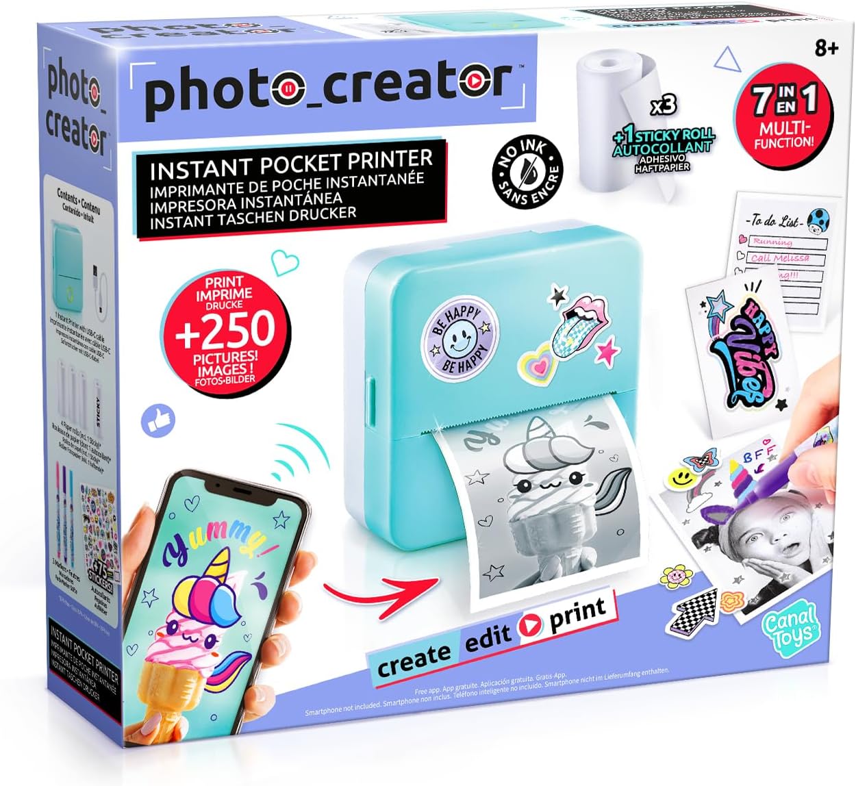 Photo Creator Pocket Printer – Bluetooth & Thermal Paper Set