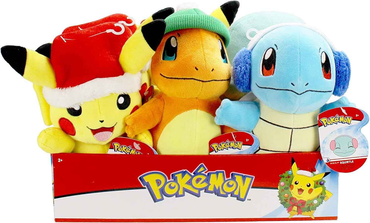 Pikachu 8-Inch Plush Toy with Santa Hat