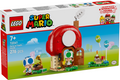 LEGO Super Mario Party at Toad’s House set (72041) with Blue Toad and Green Toad figures, gramophone, picnic table, kitchen, bedroom and party accessories