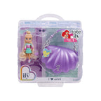 Tote & Tilly toy set with a doll and purple shell-shaped bag in packaging on a white background