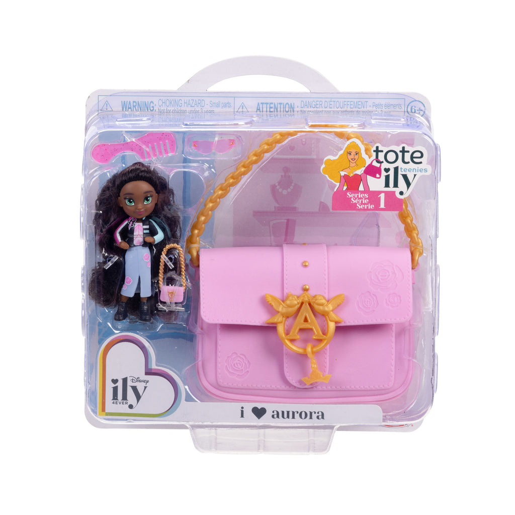 Packaged toy set with a doll and pink purse, featuring the brand 'ily'.