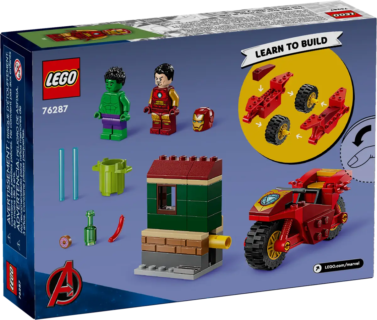 LEGO® Marvel Iron Man with Bike and The Hulk - 76287