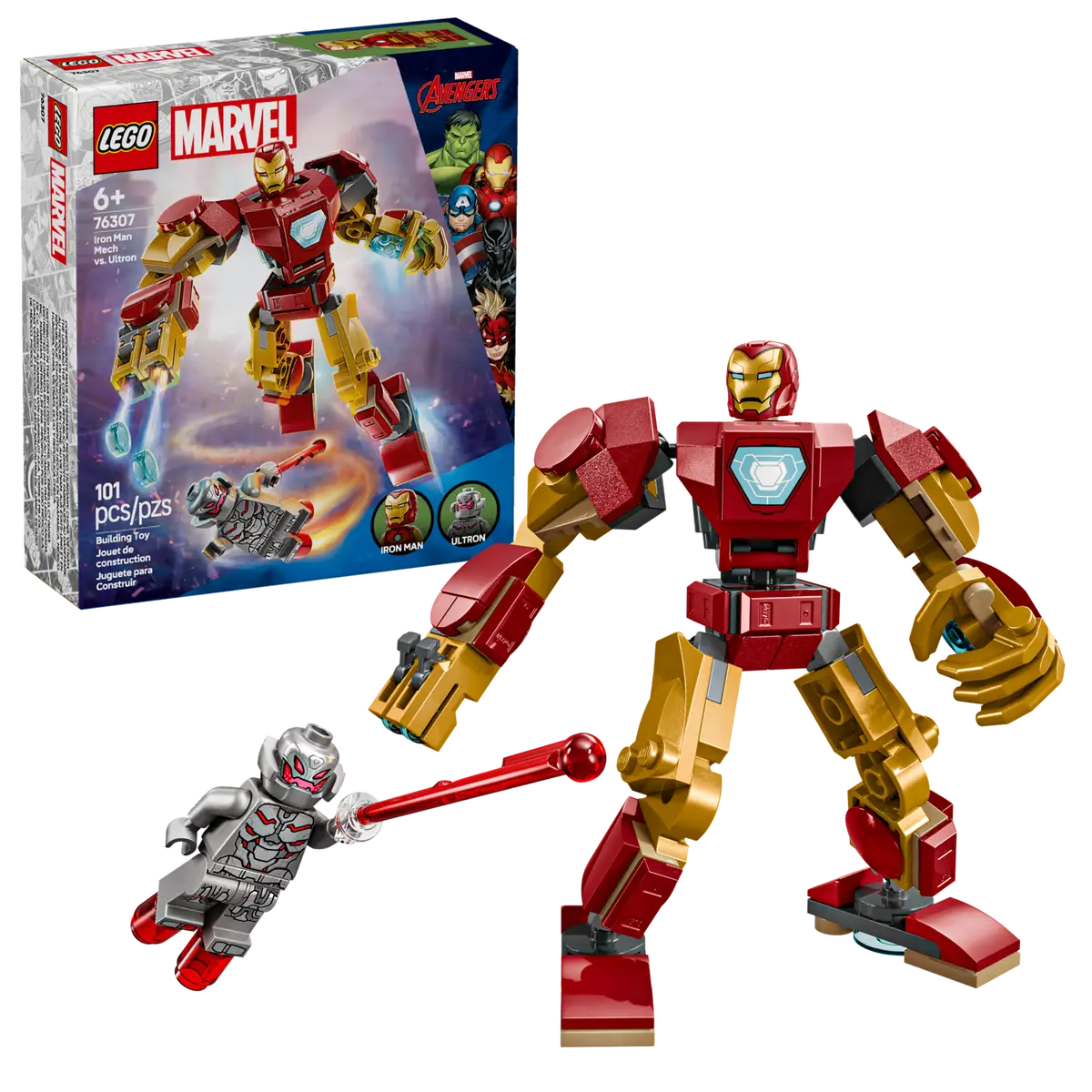 LEGO® Marvel Iron Man Mech vs. Ultron (76307) – Super Hero Mech Battle