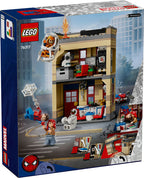 LEGO Marvel Peter Parker’s Apartment set 76317 featuring Spider-Man, Mary Jane, Hobgoblin, Anti-Venom, collapsing wall & flexible web
