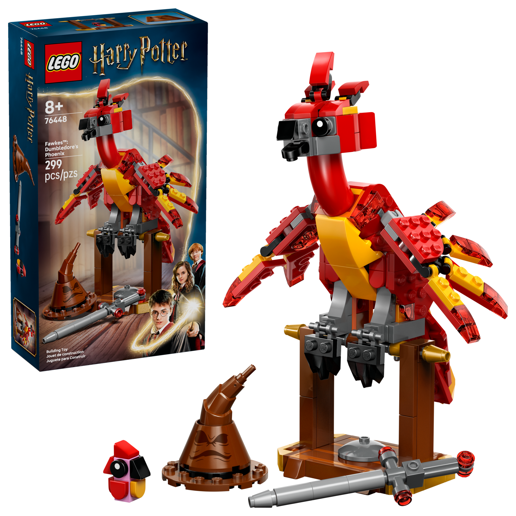 LEGO Harry Potter Phoenix set with packaging on a white background