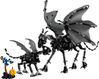Two black and gray thestral creatures made of interlocking bricks on a white background