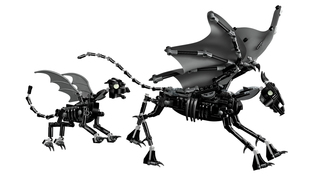 Black thestrals dragon model on a white background