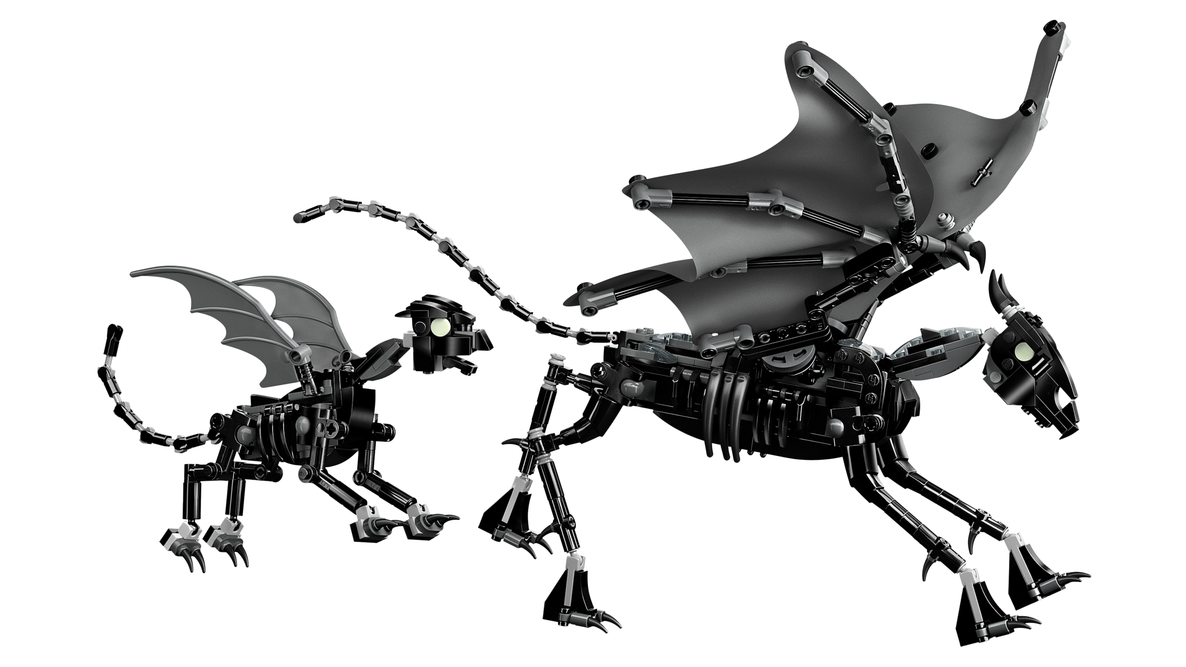 Black thestrals dragon model on a white background