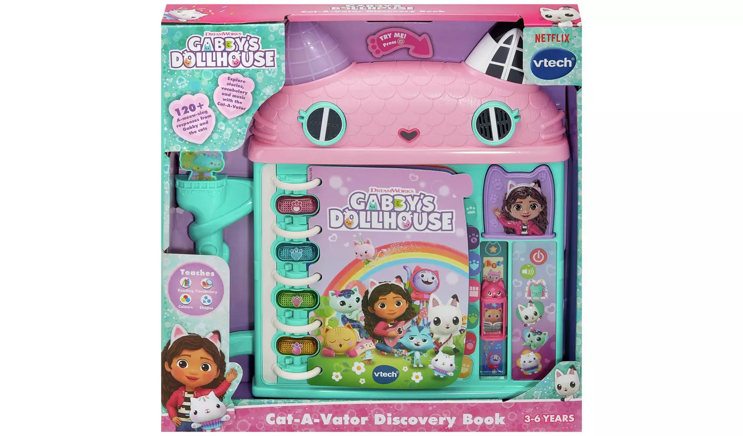 VTech Gabby’s Dollhouse Learning Book – Cat-a-Vator Discovery Toy