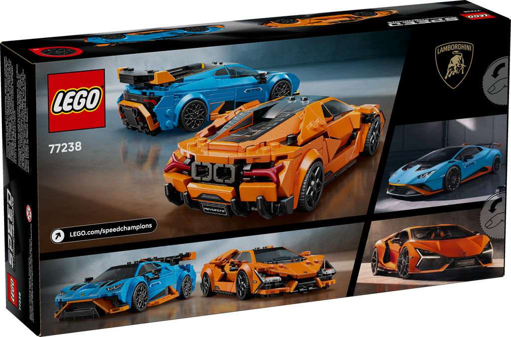 LEGO 77238  Speed Champions Lamborghini Revuelto & Huracán – 2 Cars - Flemings Department Store