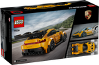 LEGO Porsche 911 GT3 RS building set packaging with yellow sports car on a road
