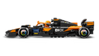 Black and orange Formula 1 car with visible branding on a white background