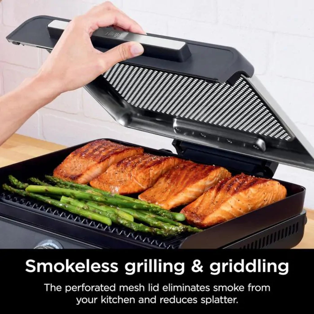 Ninja Sizzle Indoor Grill & Flat Plate GR101UK – 2-in-1 Low Smoke