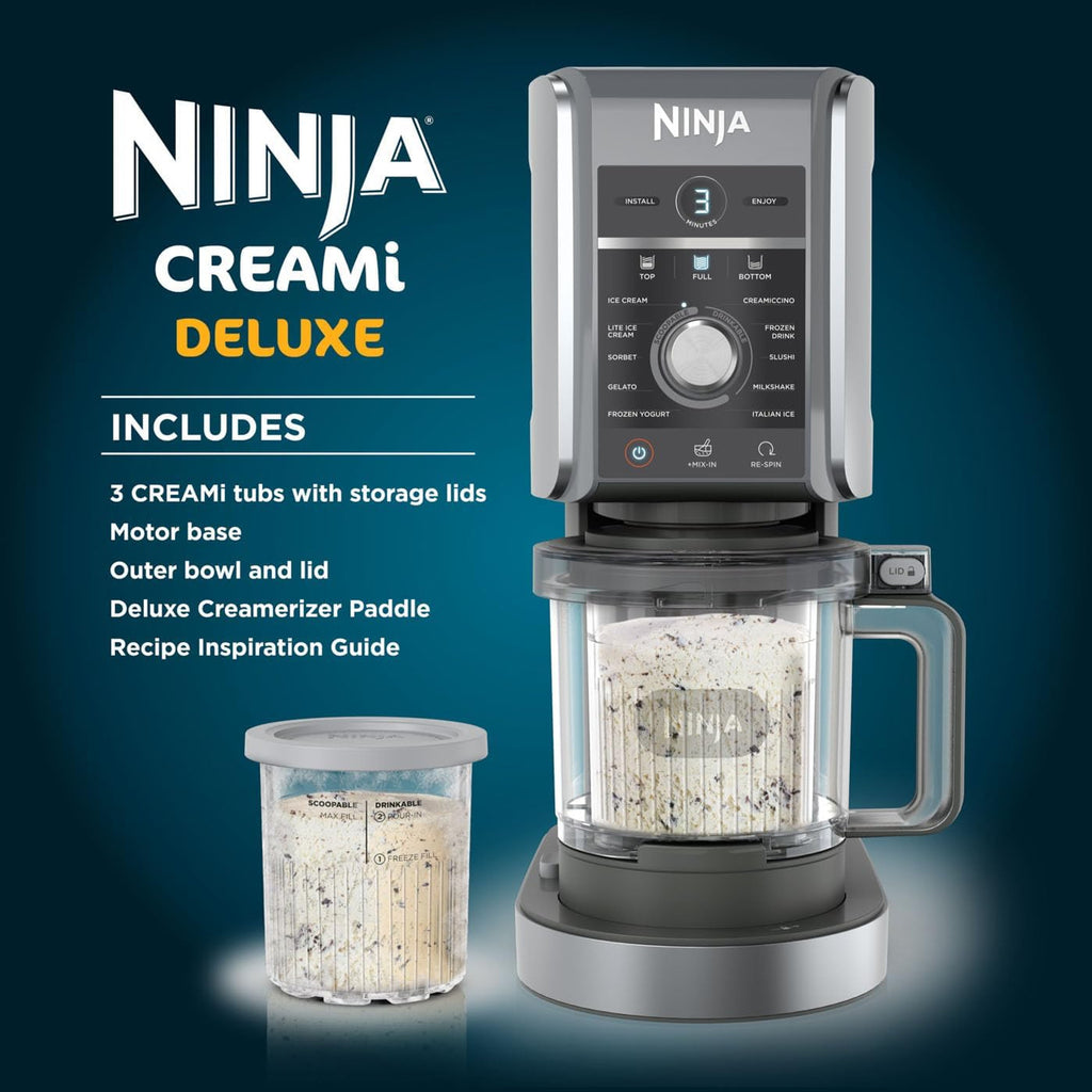 Ninja CREAMi Deluxe – 10-in-1 Ice Cream & Frozen Drink Maker (NC501UK)