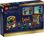 LEGO Harry Potter set packaging with characters and magical items on a blue background