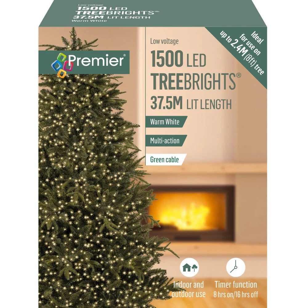 Premier 1500 LED Treebrights – White/Warm/Multi, 37.5M, Timer Lights