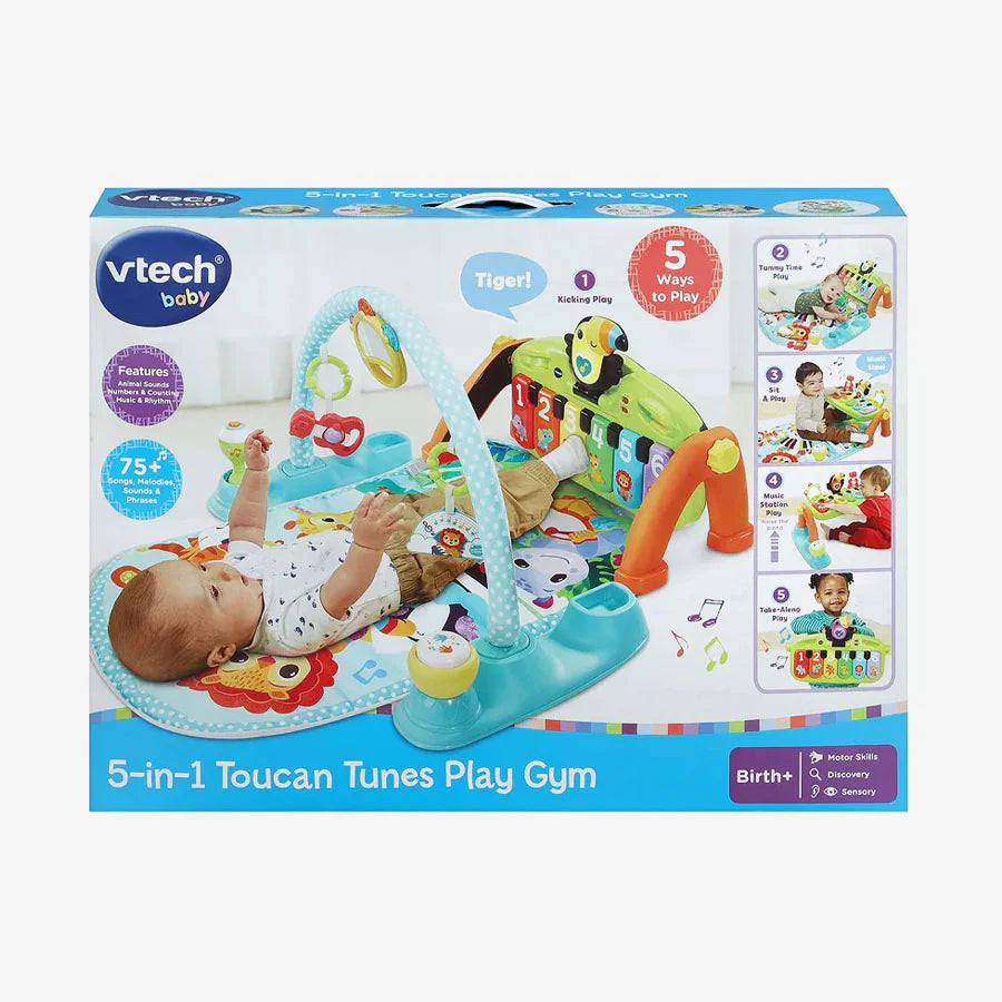 VTech 5-in-1 Toucan Tunes Play Gym – Musical Baby Activity Mat