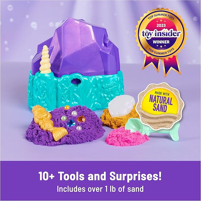 Kinetic Sand Mermaid Crystal Playset – Over 1lb of Shimmering Sand
