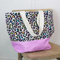 Multicolour animal print cotton beach bag - Flemings Department Store