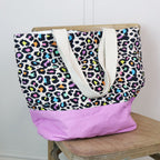Multicolour animal print cotton beach bag - Flemings Department Store