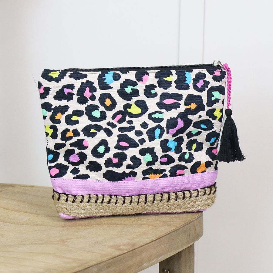 Multicolour animal print cotton travel pouch - Flemings Department Store