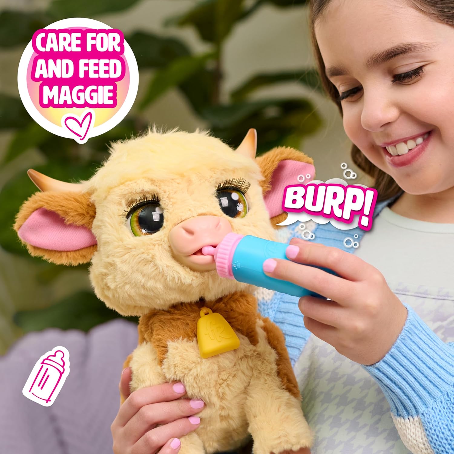 FurReal Maggie the Feed & Follow Cow – Plush Walking Pet Toy