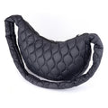 Polly Black Quilted Half Moon Bag