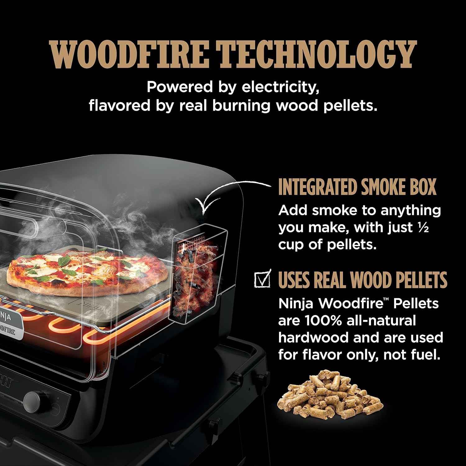 Ninja Woodfire Electric Outdoor Oven, Artisan Pizza Maker and BBQ Smoker OO101UK