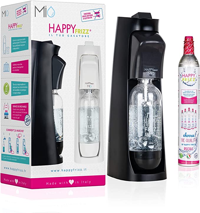 Happy Frizz Mio Sparkling Water Maker with Gas & Bottle Black - Flemings Department Store