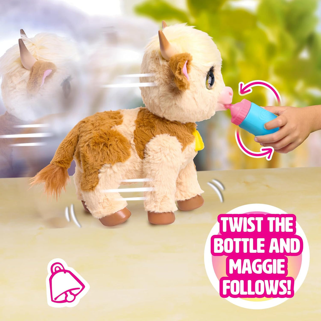 FurReal Maggie the Feed & Follow Cow – Plush Walking Pet Toy
