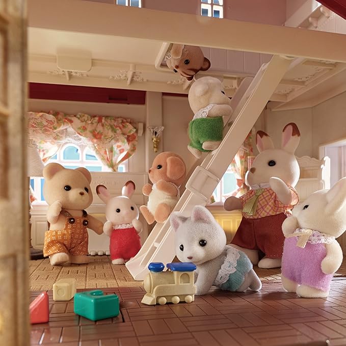 Sylvanian Families Red Roof Country Home | Large Light-Up House with Secret Attic