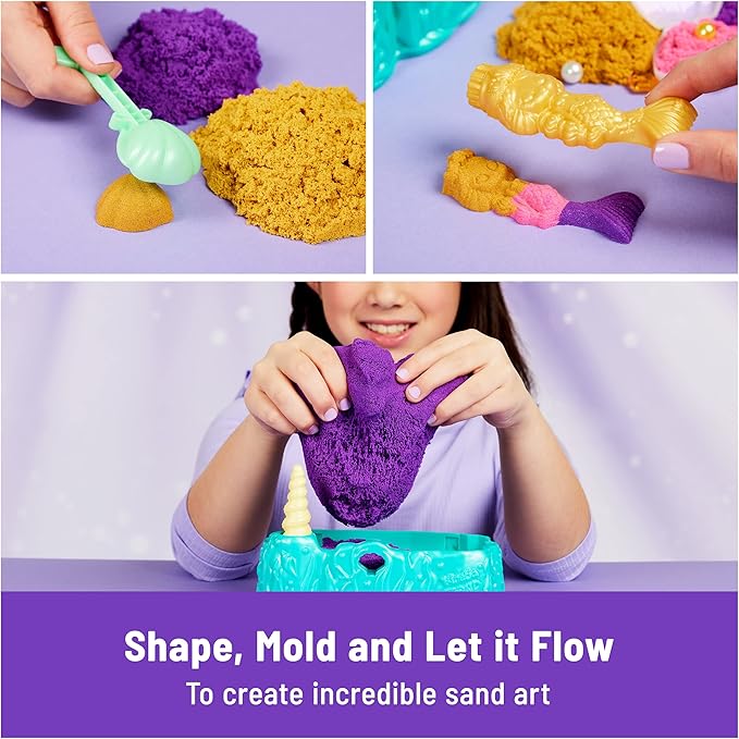 Kinetic Sand Mermaid Crystal Playset – Over 1lb of Shimmering Sand