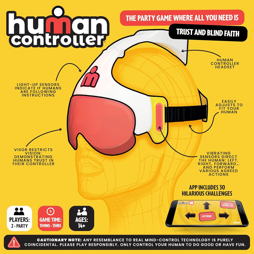 TOMY Human Controller Party Game – Hilarious App-Controlled Game for Kids, Teens & Adults